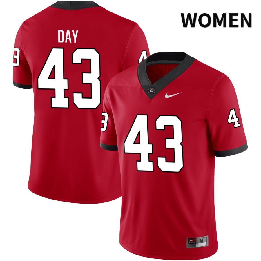 Georgia Bulldogs Women's Davis Day #43 Red 2022 NIL Stitched College UGA Football Jersey 23AY016PH